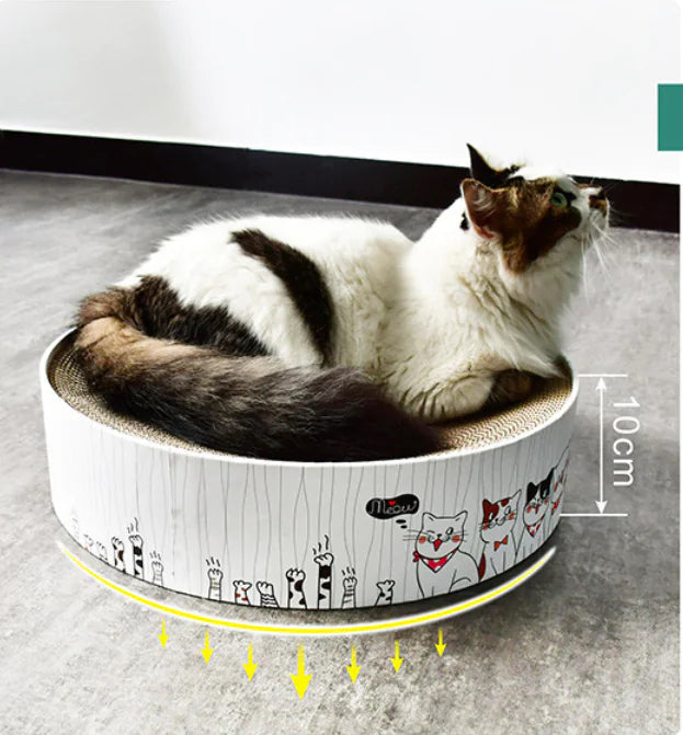 Round Corrugated Cat Scratching Board and Bed