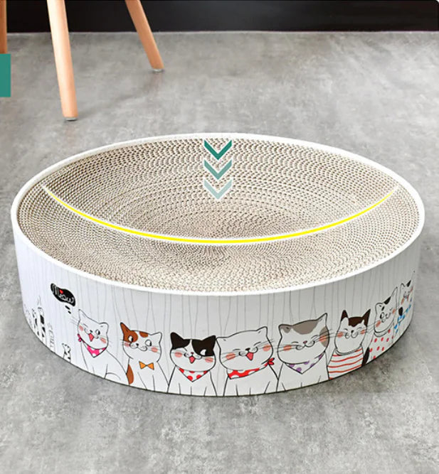 Round Corrugated Cat Scratching Board and Bed